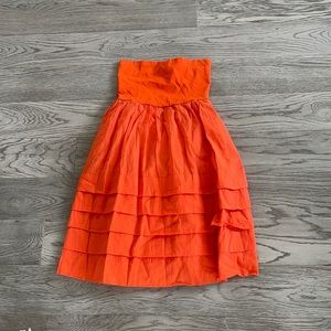EUC orange theory strapless dress